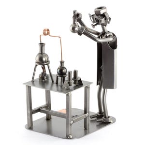 Nuts and bolts sculpture &quot;Chemist&quot; - Handmade ornament figurine
