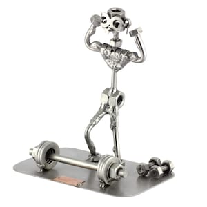 Nuts and bolts sculpture &quot;Strong Man&quot; - Handmade ornament figurine