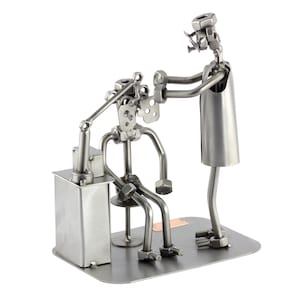 Nuts and bolts sculpture &quot;Oculist&quot; - Handmade ornament figurine