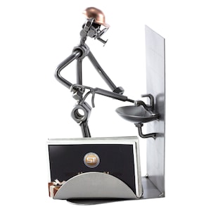 Figurine en métal "Siliconer avec porte-cartes de visite" - Idées Cadeaux fait main