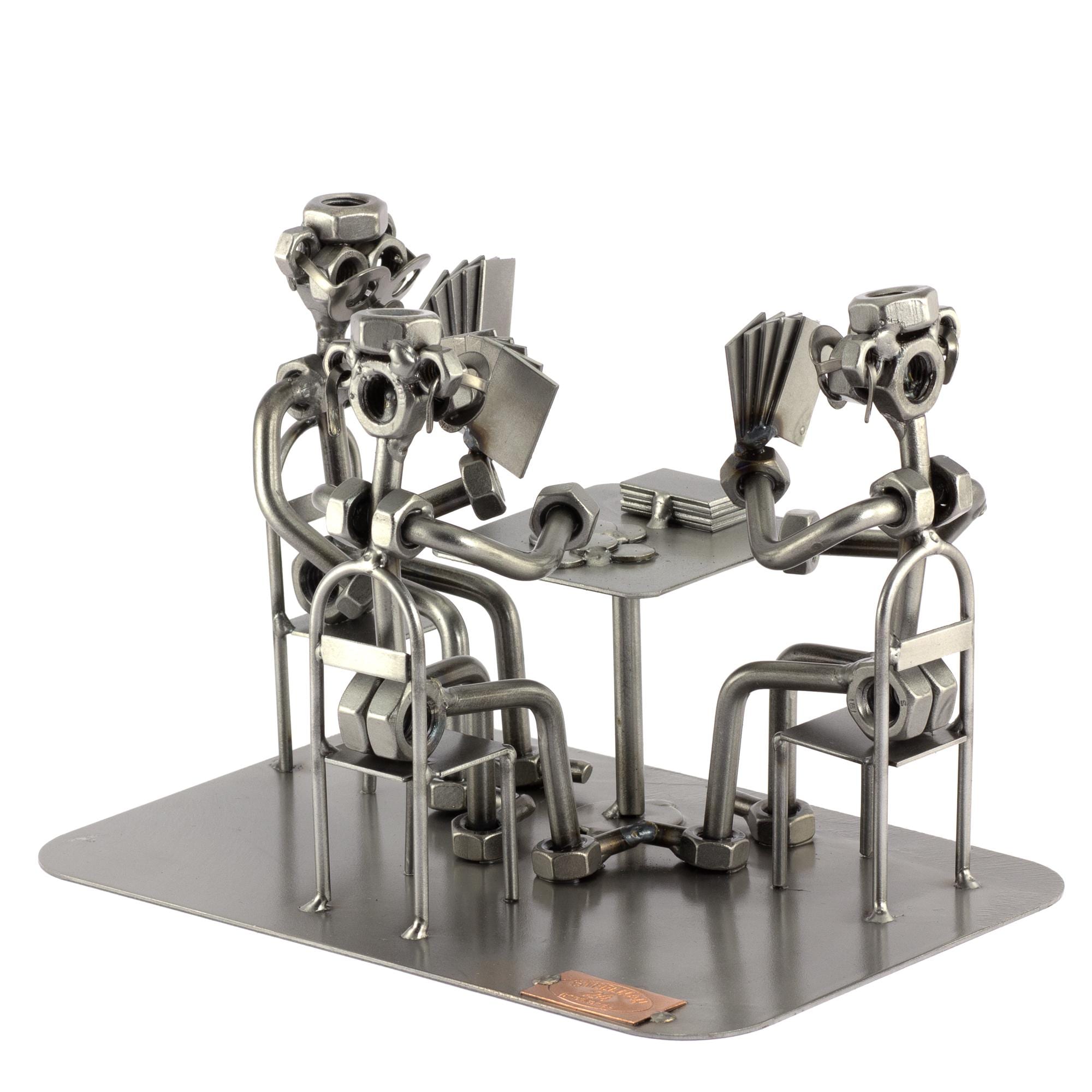 Figura de Metal "Jugadores De Cartas" - Idea de regalo hecho a mano