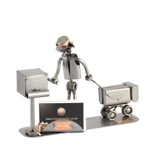 Figurine en métal "Facteur Avec Porte-Cartes De Visite" - Idées Cadeaux fait main