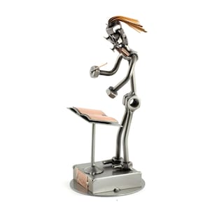 Nuts and bolts sculpture &quot;Conductor&quot; - Handmade ornament figurine