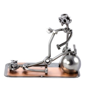 Nuts and bolts sculpture &quot;Medical Gymnastics&quot; - Handmade ornament figurine