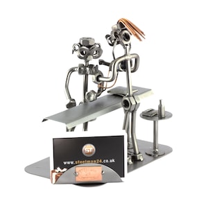 Figurine en métal "Assistante Médicale Avec Porte-Cartes De Visite" - Idées Cadeaux fait main