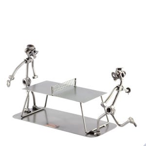 Nuts and bolts sculpture &quot;Table Tennis&quot; - Handmade ornament figurine