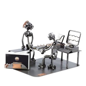 Schraubenmännchen Neurologe Mit Visitenkartenhalter - original Steelman24 Metallskulptur - das perfekte Geschenk