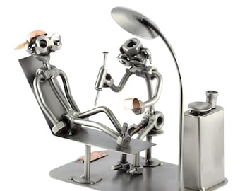 Nuts and bolts sculpture "Orthopaedist" - Handmade ornament figurine