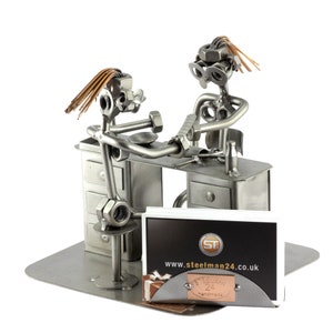 Figurine en métal "Manucure Avec Porte-Cartes De Visite" - Idées Cadeaux fait main