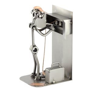 Nuts and bolts sculpture &quot;Electrician&quot; - Handmade ornament figurine