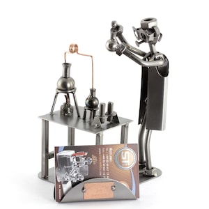 Figurine en métal "Chimiste Avec Porte-Cartes De Visite" - Idées Cadeaux fait main