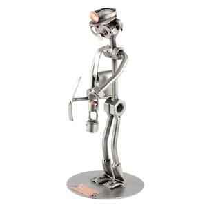 Nuts and bolts sculpture &quot;Miner&quot; - Handmade ornament figurine