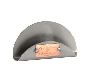 Nuts and bolts sculpture &quot;Business Card Holder Incl. Magnet&quot; - Handmade ornament figurine