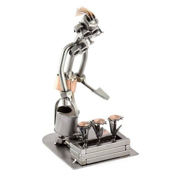 Schraubenmännchen Gärtnerin - original Steelman24 Metallskulptur - das perfekte Geschenk