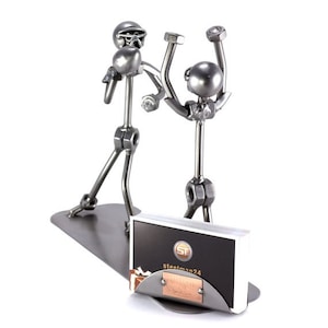 Figurine en métal "Offenseur De Football Américain avec Porte-Cartes De Visite" - Idées Cadeaux fait main