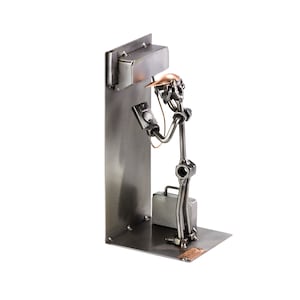 Nuts and bolts sculpture &quot;Cooling System Maintenance Mechanic&quot; - Handmade ornament figurine