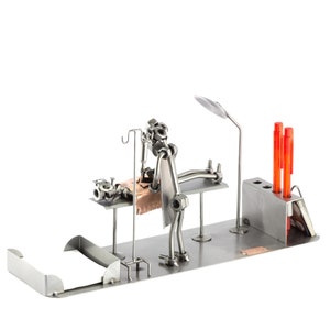 Nuts and bolts sculpture &quot;Surgeon Desk Organizer&quot; - Handmade ornament figurine