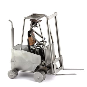 Nuts and bolts sculpture &quot;Fork-Lift&quot; - Handmade ornament figurine