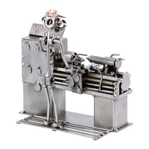 Nuts and bolts sculpture "Lathe Operator" - Handmade ornament figurine image 4