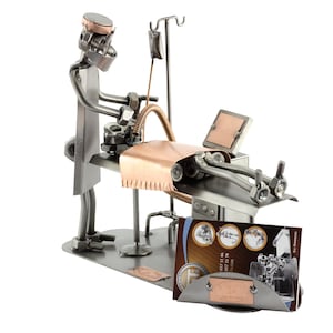 Figurine en métal "Anesthésiste Avec Porte-Cartes De Visite" - Idées Cadeaux fait main