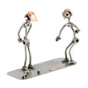 Nuts and bolts sculpture "Boccie" - Handmade ornament figurine
