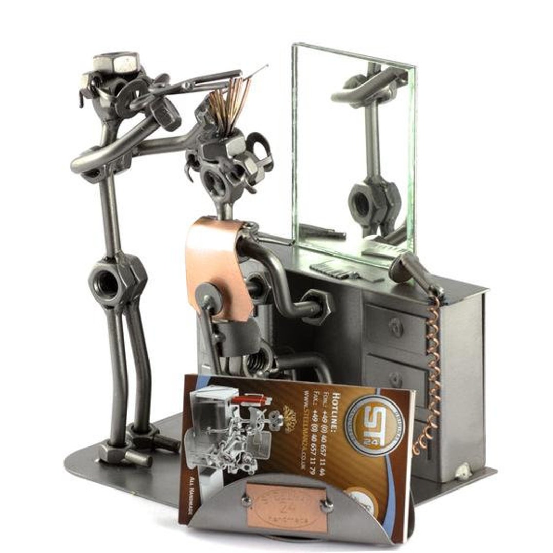 Nuts and Bolts Sculpture hairdresser With Mirror and Etsy