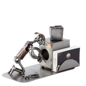 Figurine en métal "Mécanicien de machines à laver avec porte-carte professionnelle" - Idées Cadeaux fait main