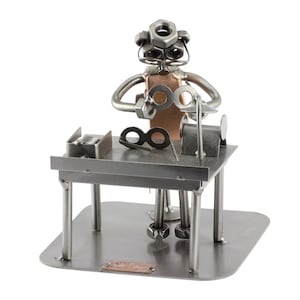 Nuts and bolts sculpture &quot;Optician&quot; - Handmade ornament figurine