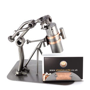 Figurine en métal "Astronome avec Réflecteur Et Porte-Cartes De Visite" - Idées Cadeaux fait main