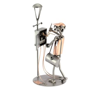Nuts and bolts sculpture &quot;Electrician&quot; - Handmade ornament figurine