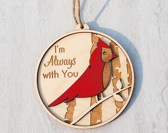 Adorno conmemorativo del cardenal de Navidad, Regalo de duelo, Pérdida de un ser querido, Regalo para la abuela, Regalo para los padres, Regalo personalizado, Condolencia