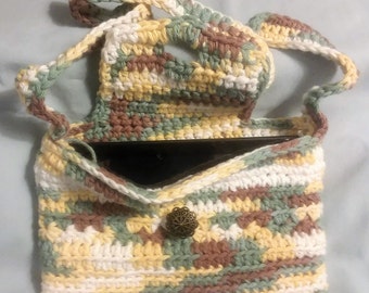 Nook Bag, Amazon Fire Bag, small totebag, small purse, small shoulder bag, crocheted bag, crocheted purse