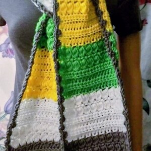 Cluster scarf, unisex, unisex scarf, crochet pattern, digital download, digital pattern