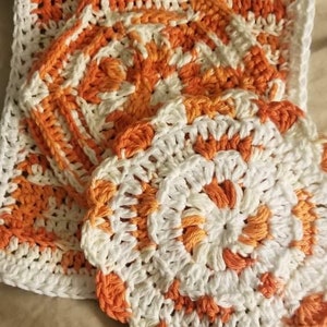 Trio of washcloths, digital crochet, crochet pattern, digital download cotton washcloths, image 6