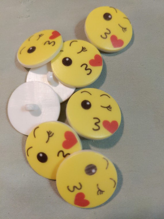 Buttons 1 in Buttons Smiley Face Kissing Buttons Etsy