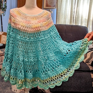 Poncho, Cape, haakpatroon, digitale download, plus size, cover-up,