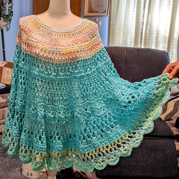 Poncho Cape Crochet Pattern Digital 