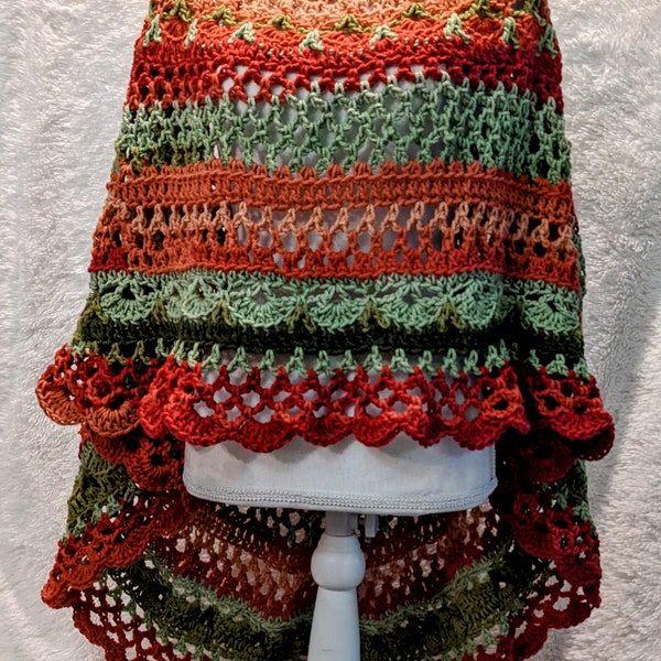 Mandala, Poncho, digital crochet, digital download, crochet pattern