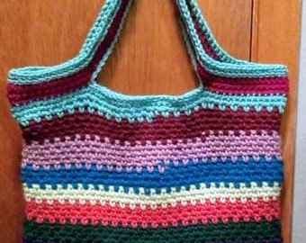 Scrappy moss stitch bag, digital download, digital pattern, crochet pattern, crochet bag pattern,