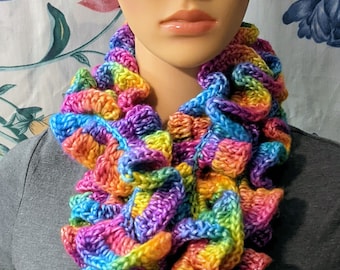Ruffled scarf, digital crochet, infinity scarf, crochet pattern, digital pattern, digital download