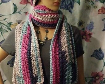 Scarf, lady scarf, digital pattern, textured scarf, accessory, neck warmer
