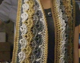 Falling fans, Digital Scarf, lady scarf, pattern, textured scarf, accessory, neck warmer, unisex scarf