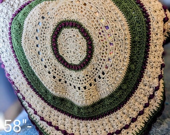 Wonderment Afghan, Circle blanket, crochet blanket, crochet throw, Afghan, throw,