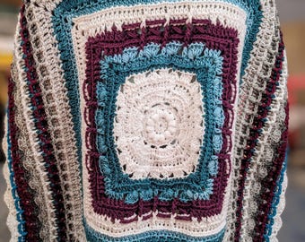 Manta de regazo, manta de bebé, manta para silla de ruedas, tejida a mano