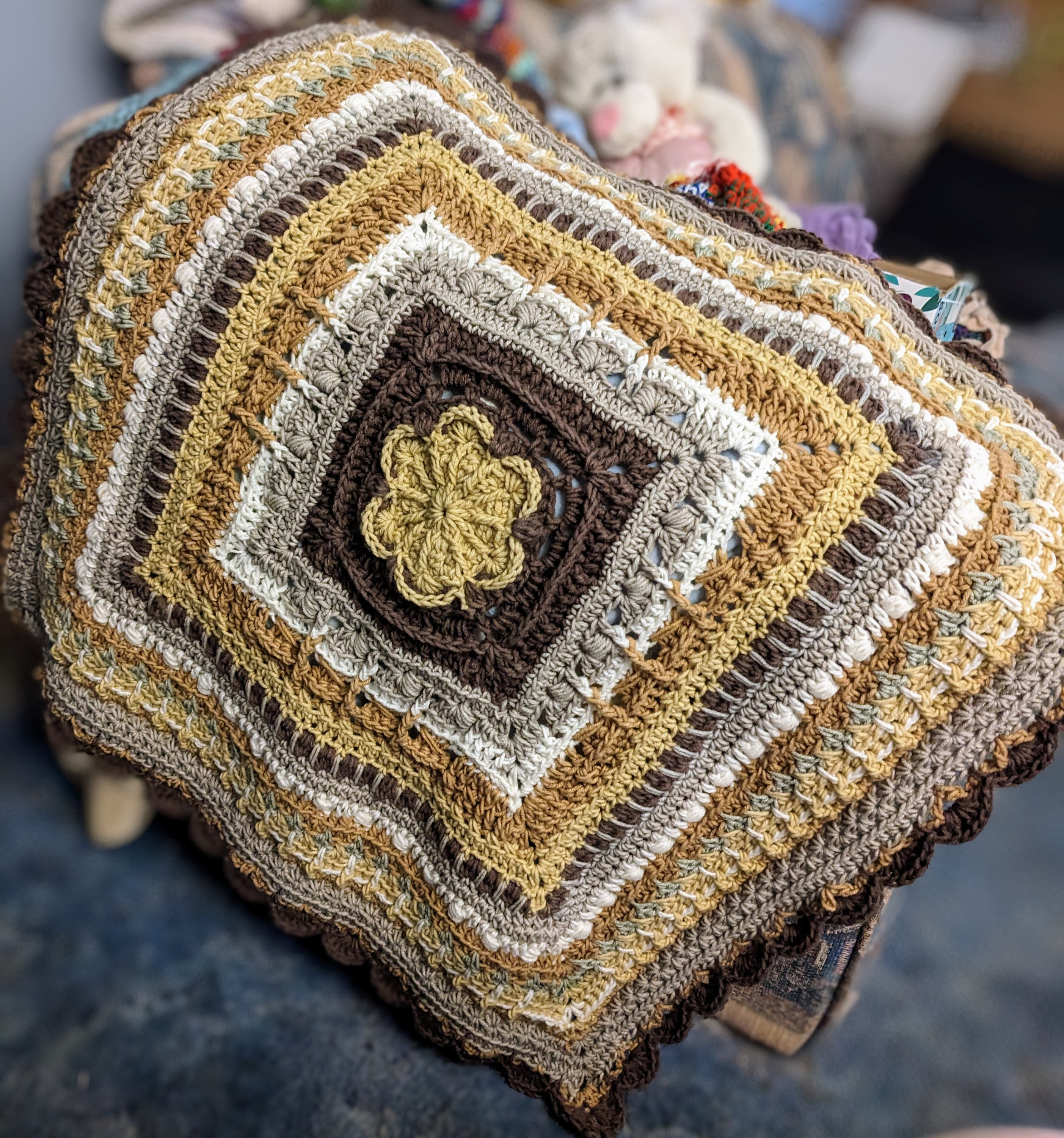 Crochet Lap Blanket Pattern, Wheelchair Throw, Elegance, Scrap