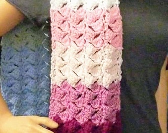 Side cluster scarf pattern, digital download, digital pattern, crochet pattern