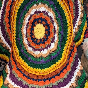 Skurrile Häkeldecke Muster: Bunte Schoßdecke (Digitaler Download)