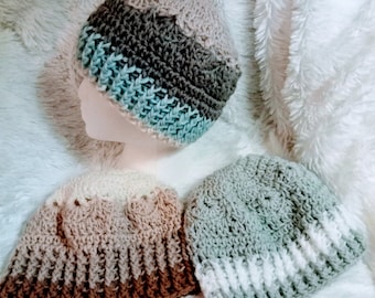 Winter hat, crocheted beanie, falling fans beanie, women's hat, accessories, crochet hat
