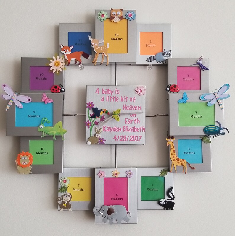 Baby Shower Giftfirst Year Collage Clockzoonurserywall Etsy Baby Shower Giftfirst Year Collage Clockzoonurserywall Etsy
