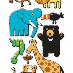 Zoo Dimensional Sticker, Animals